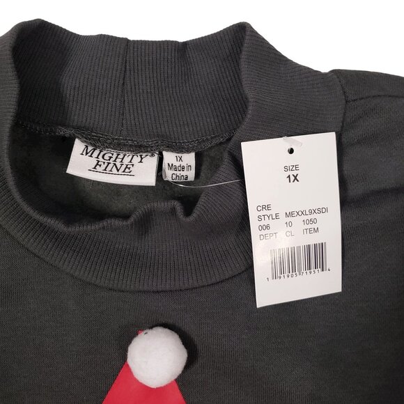 Mighty Fine Santa Sweatshirt Dress Teachercore Ugly Sweater Christmas Sz 1X NEW - Picture 8 of 11